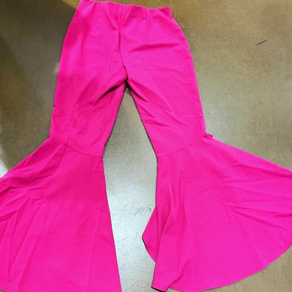 Flared hot pink pants